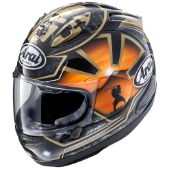 Arai Online Shop 4 Promo ⭐ Arai RX-7V EVO Pedosa Spirit Helmet - Black/Gold - M 🤩